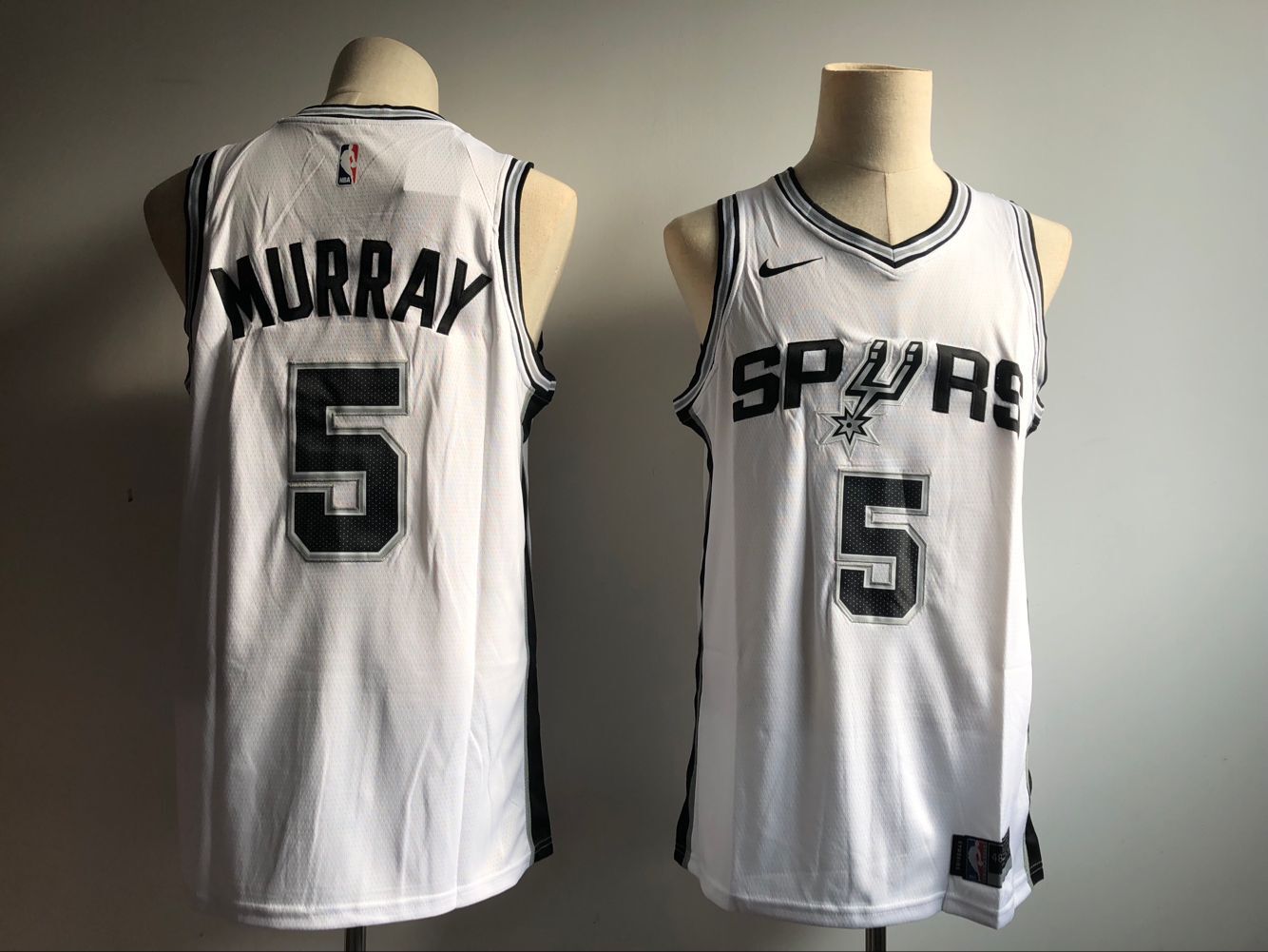 Men San Antonio Spurs #5 Murray White Game NBA Jerseys